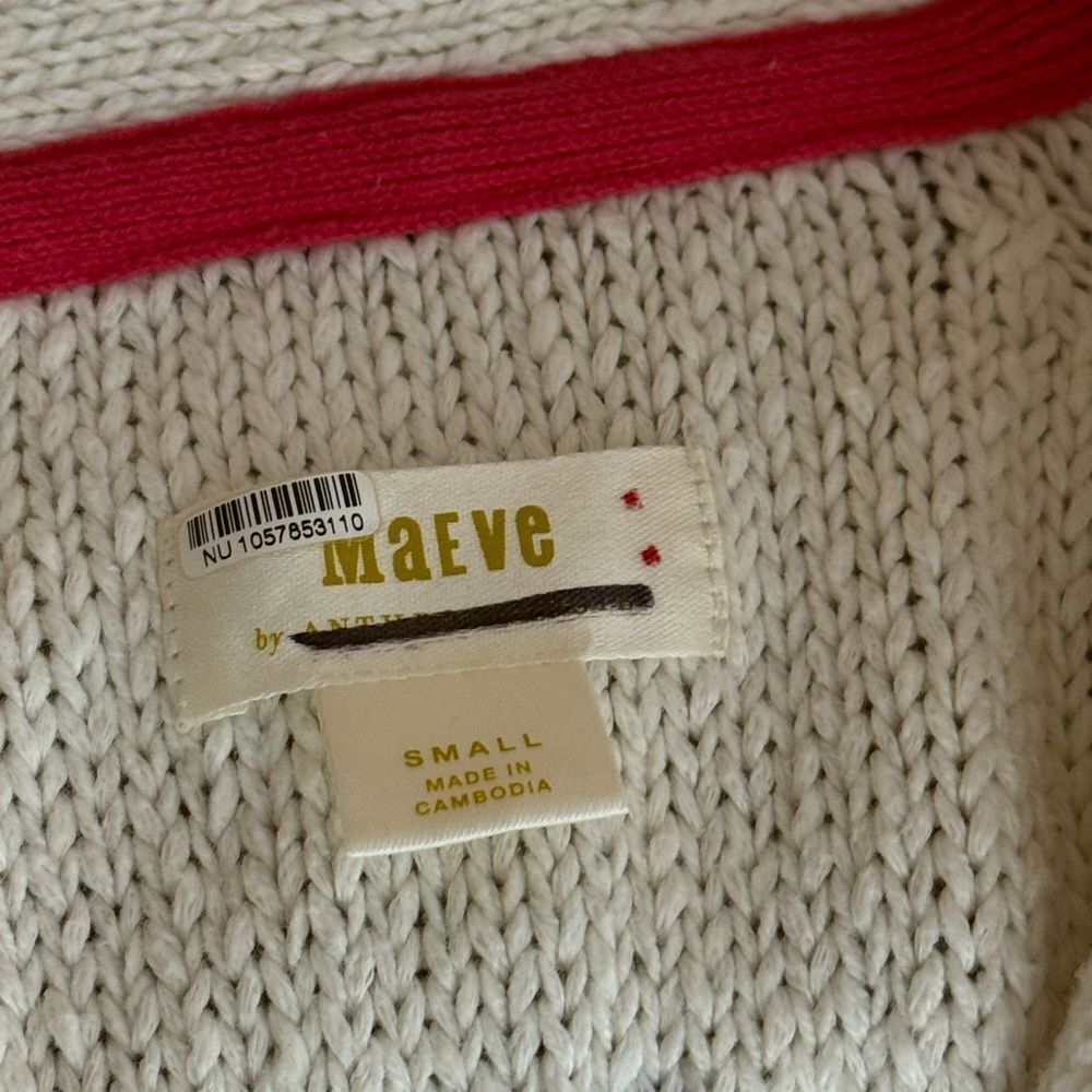 Anthropologie Maeve Lobster Cardigan Sweater - Picture 9 of 11